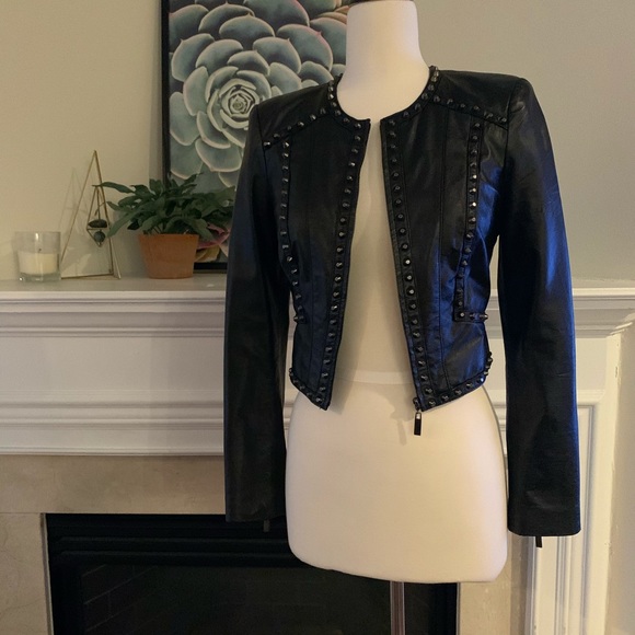 bebe Jackets & Blazers - bebe Genuine Leather Jacket